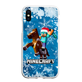 Чехол для iPhone XS Max матовый с принтом МАЙНКРАФТ НОВОГОДНИЙ, MINECRAFT в Екатеринбурге, Силикон | Область печати: задняя сторона чехла, без боковых панелей | Тематика изображения на принте: 2021 | 2022 | creeper | dungeons | earth | game | merry christmas | minecraft | minecraft earth | new year | snow | winter | блоки | грифер | зима | игры | квадраты | компьютерная игра | крафт | крипер | маинкрафт | майн 