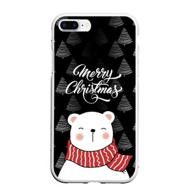 Чехол для iPhone 7Plus/8 Plus матовый с принтом MERRY CHRISTMAS BEARS в Екатеринбурге, Силикон | Область печати: задняя сторона чехла, без боковых панелей | Тематика изображения на принте: 2021 | 2022 | new year | деда мороза | зима | к нам приходит | как у всех | костюм | медвежонок | мишка | новогодний | новый год | праздник | рекомендации | рождество | снег | снежинки | снежок | узор | хочу