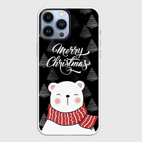 Чехол для iPhone 13 Pro Max с принтом MERRY CHRISTMAS BEARS в Екатеринбурге,  |  | Тематика изображения на принте: 2021 | 2022 | new year | деда мороза | зима | к нам приходит | как у всех | костюм | медвежонок | мишка | новогодний | новый год | праздник | рекомендации | рождество | снег | снежинки | снежок | узор | хочу