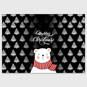 Поздравительная открытка с принтом MERRY CHRISTMAS BEARS в Екатеринбурге, 100% бумага | плотность бумаги 280 г/м2, матовая, на обратной стороне линовка и место для марки
 | 2021 | 2022 | new year | деда мороза | зима | к нам приходит | как у всех | костюм | медвежонок | мишка | новогодний | новый год | праздник | рекомендации | рождество | снег | снежинки | снежок | узор | хочу