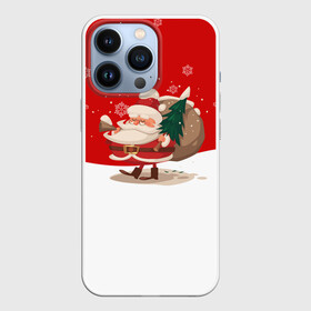 Чехол для iPhone 13 Pro с принтом Новогодний санта | New Years Santa в Екатеринбурге,  |  | 2021 | 2022 | happy new year | happy new year 2022 | santa | дед мороз | новый год | подарки | санта | снег | снегопад | снежинки | сугроб