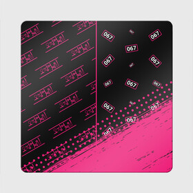 Магнит виниловый Квадрат с принтом SQUID GAME   067   Краска (Паттерны) в Екатеринбурге, полимерный материал с магнитным слоем | размер 9*9 см, закругленные углы | Тематика изображения на принте: 067 | battle | game | netflix | royale | squid | битва | знак | игра | игра в кальмара | кальмара | королевская | краска | лого | логотип | нетфликс | паттерн | паттерны | сериал | сериалы | символ | символы