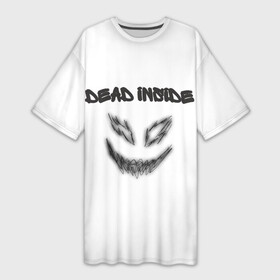 Платье-футболка 3D с принтом Zxc Smile в Екатеринбурге,  |  | dead inside | demon | depression | dota 2 | drain | phonk | smile | tilted | zxc | zxcursed