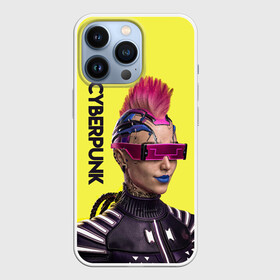 Чехол для iPhone 13 Pro с принтом Cyberpunk (Панк) в Екатеринбурге,  |  | Тематика изображения на принте: 3d | cuberpunk 2077 | cyberpunk | девушка панк | игра | надпись | панк