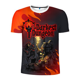 Мужская футболка 3D спортивная с принтом DARKEST DUNGEON   ТЕМНЕЙШЕЕ ПОДЗЕМЕЛЬЕ в Екатеринбурге, 100% полиэстер с улучшенными характеристиками | приталенный силуэт, круглая горловина, широкие плечи, сужается к линии бедра | darkest dungeon | darkest dungeon 2 | ад | готика | игра | огонь | пламя | темнейшее подземелье | ужасы