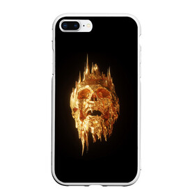 Чехол для iPhone 7Plus/8 Plus матовый с принтом GOLDEN SKULL | ЗОЛОТОЙ ЧЕРЕП в Екатеринбурге, Силикон | Область печати: задняя сторона чехла, без боковых панелей | art | bones | design | gold | skull | золото | череп