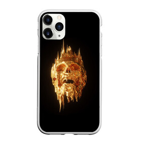 Чехол для iPhone 11 Pro матовый с принтом GOLDEN SKULL | ЗОЛОТОЙ ЧЕРЕП в Екатеринбурге, Силикон |  | art | bones | design | gold | skull | золото | череп