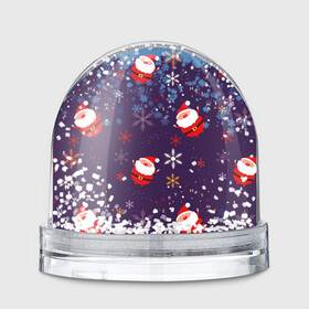 Игрушка Снежный шар с принтом Дед Мороз в снежинках в Екатеринбурге, Пластик | Изображение внутри шара печатается на глянцевой фотобумаге с двух сторон | 2021 | happy new year 2022 | дед мороз | новый год | новый год 2022 | праздник | санта | снежинки