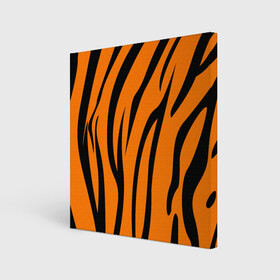 Холст квадратный с принтом Текстура тигра/tiger в Екатеринбурге, 100% ПВХ |  | tiger | кошка | оранжевый черный | символ 22 года | текстура | тигр