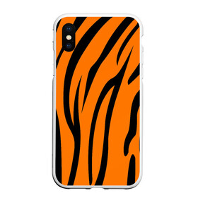 Чехол для iPhone XS Max матовый с принтом Текстура тигра/tiger в Екатеринбурге, Силикон | Область печати: задняя сторона чехла, без боковых панелей | tiger | кошка | оранжевый черный | символ 22 года | текстура | тигр