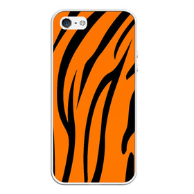 Чехол для iPhone 5/5S матовый с принтом Текстура тигра/tiger в Екатеринбурге, Силикон | Область печати: задняя сторона чехла, без боковых панелей | tiger | кошка | оранжевый черный | символ 22 года | текстура | тигр