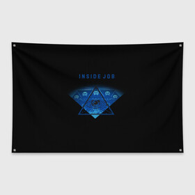 Флаг-баннер с принтом Общество треугольника в Екатеринбурге, 100% полиэстер | размер 67 х 109 см, плотность ткани — 95 г/м2; по краям флага есть четыре люверса для крепления | надпись | название | общество | око | треугольник | экран