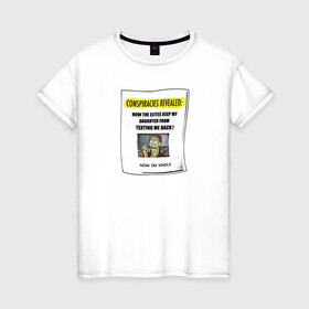 Женская футболка хлопок с принтом Рэнд Ридли в Екатеринбурге, 100% хлопок | прямой крой, круглый вырез горловины, длина до линии бедер, слегка спущенное плечо | листовка | отех | президент | псих