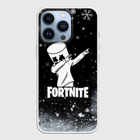 Чехол для iPhone 13 Pro с принтом НОВОГОДНИЙ FORTNITE MARSHMELLO. в Екатеринбурге,  |  | fortnite | fortnite 2 | fortnite x | game | marshmello | игра | маршмелло | новогодний | снежинки | фортнайт | фортнайт 2 | фортнайт глава 2