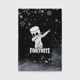 Обложка для автодокументов с принтом НОВОГОДНИЙ FORTNITE MARSHMELLO в Екатеринбурге, натуральная кожа |  размер 19,9*13 см; внутри 4 больших “конверта” для документов и один маленький отдел — туда идеально встанут права | Тематика изображения на принте: fortnite | fortnite 2 | fortnite x | game | marshmello | игра | маршмелло | новогодний | снежинки | фортнайт | фортнайт 2 | фортнайт глава 2