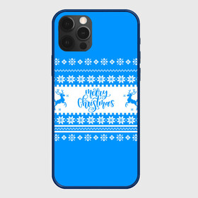 Чехол для iPhone 12 Pro Max с принтом MERRY CHRISTMAS | BLUE в Екатеринбурге, Силикон |  | 2020 | 2021 | 2022 | christmas | merry | santa | дед мороз | кот | леденец | мяу | нг | новогодний | новый год | олени | рождество | санта клаус | свитер | узоры