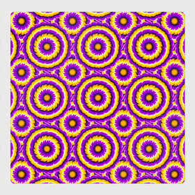 Магнитный плакат 3Х3 с принтом Желто-Фиолетовые цветы (иллюзия расширения) в Екатеринбурге, Полимерный материал с магнитным слоем | 9 деталей размером 9*9 см | Тематика изображения на принте: абстракция | аум | галлюцинация | зазеркалье | игра ума | иллюзии | индиго | майя | мантра | медитация | мираж | неон | нирвана | обман зрения | ом | оптические иллюзии | просветление | психоделика