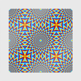 Магнит виниловый Квадрат с принтом Пульсирующий синий цветок (иллюзия движения) в Екатеринбурге, полимерный материал с магнитным слоем | размер 9*9 см, закругленные углы | Тематика изображения на принте: абстракция | аум | галлюцинация | зазеркалье | игра ума | иллюзии | индиго | майя | мантра | медитация | мираж | неон | нирвана | обман зрения | ом | оптические иллюзии | просветление | психоделика