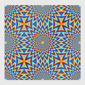Магнитный плакат 3Х3 с принтом Пульсирующий синий цветок (иллюзия движения) в Екатеринбурге, Полимерный материал с магнитным слоем | 9 деталей размером 9*9 см | Тематика изображения на принте: абстракция | аум | галлюцинация | зазеркалье | игра ума | иллюзии | индиго | майя | мантра | медитация | мираж | неон | нирвана | обман зрения | ом | оптические иллюзии | просветление | психоделика