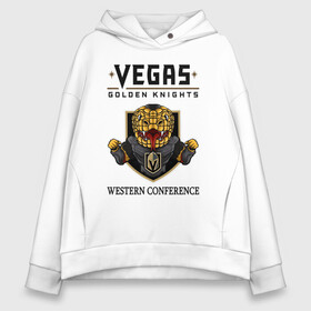 Женское худи Oversize хлопок с принтом Vegas Golden Knights Вегас Золотые Рыцари в Екатеринбурге, френч-терри — 70% хлопок, 30% полиэстер. Мягкий теплый начес внутри —100% хлопок | боковые карманы, эластичные манжеты и нижняя кромка, капюшон на магнитной кнопке | golden | hockey | ice | knights | nhl | sport | team | vegsd | вегас | золото | лед | нхл | рыцари | спорт | хоккей | шайбу