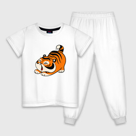 Детская пижама хлопок с принтом милый тигренок cute tiger в Екатеринбурге, 100% хлопок |  брюки и футболка прямого кроя, без карманов, на брюках мягкая резинка на поясе и по низу штанин
 | 2022 | год тигра | новый год | новый год 2022 | символ года | тигр | тигренок | тигрица | тигры