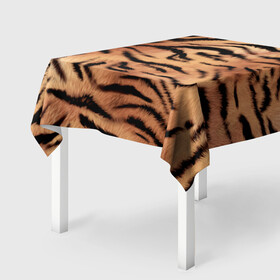 Скатерть 3D с принтом Шкура тигра текстура в Екатеринбурге, 100% полиэстер (ткань не мнется и не растягивается) | Размер: 150*150 см | Тематика изображения на принте: 2022 | год тигра | новый год | новый год 2022 | символ года | тигр | тигренок | тигрица | тигры