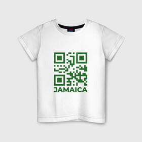 Детская футболка хлопок с принтом QR Jamaica в Екатеринбурге, 100% хлопок | круглый вырез горловины, полуприлегающий силуэт, длина до линии бедер | Тематика изображения на принте: coronavirus | covid | covid19 | qr code | qr код | sputnik | вакцина | вакцинация | вирус | здоровье | изоляция | иммунитет | карантин | ковид | код | корона | коронавирус | маркировка | маска | матрица | п | пандемия