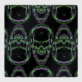 Магнитный плакат 3Х3 с принтом Skulls vanguard pattern 2077 в Екатеринбурге, Полимерный материал с магнитным слоем | 9 деталей размером 9*9 см | fashion | hype | neon | pattern | skull | vanguard | авангард | неон | узор | хайп | череп