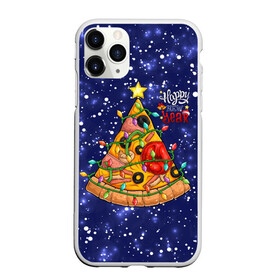 Чехол для iPhone 11 Pro Max матовый с принтом Новогодняя Елка Пицца в Екатеринбурге, Силикон |  | christmas | pizza | гирлянда | елка | ель | звезда | новый год | пицца | рождество