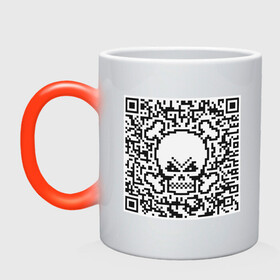 Кружка хамелеон с принтом QR Skull в Екатеринбурге, керамика | меняет цвет при нагревании, емкость 330 мл | coronavirus | covid | covid19 | qr code | qr код | sputnik | вакцина | вакцинация | вирус | здоровье | изоляция | иммунитет | карантин | ковид | код | корона | коронавирус | маркировка | маска | матрица | п | пандемия