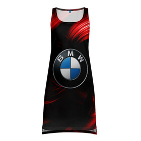 Платье-майка 3D с принтом BMW RED BEAST в Екатеринбурге, 100% полиэстер | полуприлегающий силуэт, широкие бретели, круглый вырез горловины, удлиненный подол сзади. | autosport | bmw | motorsport | авто | автоспорт | бмв | в тренде | красный | машина | подарок | популярое | рекомендации | спорт