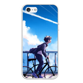 Чехол для iPhone 5/5S матовый с принтом ПАРЕНЬ НА ВЕЛОСИПЕДЕ в Екатеринбурге, Силикон | Область печати: задняя сторона чехла, без боковых панелей | sport | аниме | в топе | велопрогулка | велосипед | вперед | для друга | к мечте | как у всех | парень | подарок | прокатиться | рекомендации | светлое будущее | спорт