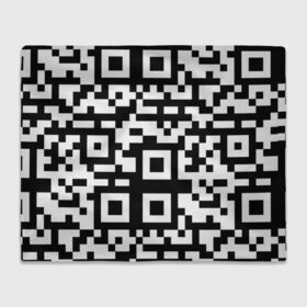 Плед 3D с принтом qr code куаркод в Екатеринбурге, 100% полиэстер | закругленные углы, все края обработаны. Ткань не мнется и не растягивается | covid | qr code | антикороновирус | ковид | куаркод | привика