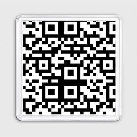 Магнит 55*55 с принтом qr code куаркод в Екатеринбурге, Пластик | Размер: 65*65 мм; Размер печати: 55*55 мм | Тематика изображения на принте: covid | qr code | антикороновирус | ковид | куаркод | привика