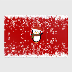 Магнитный плакат 3Х2 с принтом Пингвин в новогодней шапочке в Екатеринбурге, Полимерный материал с магнитным слоем | 6 деталей размером 9*9 см | 2021 | 2022 | happy new year 2022 | новогодний пингвин | новый год | новый год 2022 | пингвин | праздник | снежинки | снежный пингвин