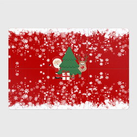 Магнитный плакат 3Х2 с принтом Новогоднее настроение Santa в Екатеринбурге, Полимерный материал с магнитным слоем | 6 деталей размером 9*9 см | 2021 | 2022 | happy new year 2022 | дед мороз | дед мороз и олень | елка | новый год | новый год 2022 | олень | праздник | санта