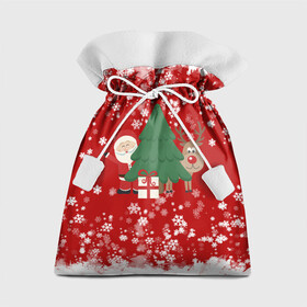 Подарочный 3D мешок с принтом Новогоднее настроение Santa в Екатеринбурге, 100% полиэстер | Размер: 29*39 см | Тематика изображения на принте: 2021 | 2022 | happy new year 2022 | дед мороз | дед мороз и олень | елка | новый год | новый год 2022 | олень | праздник | санта