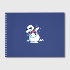 Альбом для рисования с принтом Dab Snowman in a scarf в Екатеринбурге, 100% бумага
 | матовая бумага, плотность 200 мг. | 2022 | 22 | christmas | dab | dub | new | notes | scarf | snow | snowman | snowy | woman | year | баба | год | даб | новый | ноты | очки | рождество | снег | снеговик | снежная | шарф