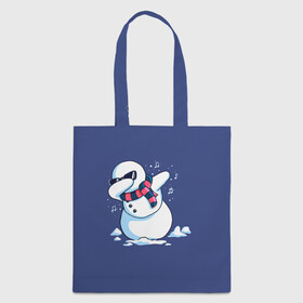 Шоппер 3D с принтом Dab Snowman in a scarf в Екатеринбурге, 100% полиэстер | Плотность: 200 г/м2; Размер: 34×35 см; Высота лямок: 30 см | 2022 | 22 | christmas | dab | dub | new | notes | scarf | snow | snowman | snowy | woman | year | баба | год | даб | новый | ноты | очки | рождество | снег | снеговик | снежная | шарф