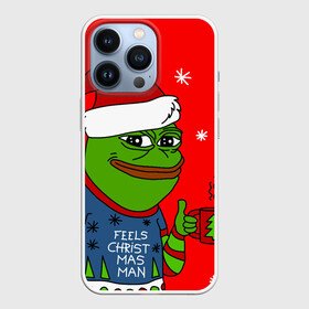 Чехол для iPhone 13 Pro с принтом Pepe New Year    Pepe the Frog в Екатеринбурге,  |  | pepe | pepe new year | pepe the frog | лягушенок пепе | лягушка | лягушка мем | мемы | новогодние | новогодние мемы | новый год | пепе | с новым годом