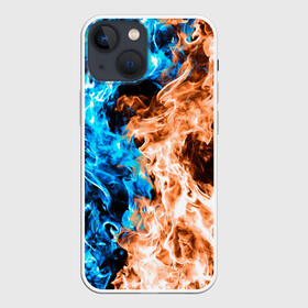 Чехол для iPhone 13 mini с принтом Огненное пламя в Екатеринбурге,  |  | blue fire | blue flame | fire | fire and ice | fire and water | flame | neon | в огне | горящий | инь ян | инь янь | искры | неон | неоновый огонь | огненный | огонь | огонь и вода | огонь и лед | пламя | пожар | противостояние