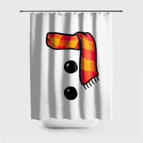 Штора 3D для ванной с принтом Snowman Outfit в Екатеринбурге, 100% полиэстер | плотность материала — 100 г/м2. Стандартный размер — 146 см х 180 см. По верхнему краю — пластиковые люверсы для креплений. В комплекте 10 пластиковых колец | attributes | buttons | christmas | new | scarf | snow | snowman | snowy | woman | year | атрибутика | баба | год | новый | пуговица | пуговицы | рождество | снег | снеговик | снежная | шарф
