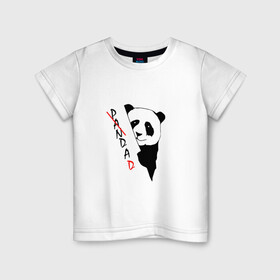 Детская футболка хлопок с принтом Пандочка (смешная) в Екатеринбурге, 100% хлопок | круглый вырез горловины, полуприлегающий силуэт, длина до линии бедер | девушке | интересный | панда | подарок | смешная