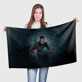 Флаг 3D с принтом Dishonored art в Екатеринбурге, 100% полиэстер | плотность ткани — 95 г/м2, размер — 67 х 109 см. Принт наносится с одной стороны | dishonored | disonord | game | games | дисонорд | игра | игры