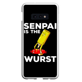 Чехол для Samsung S10E с принтом SENPAI IS THE WURST сосиска и горчичка в Екатеринбурге, Силикон | Область печати: задняя сторона чехла, без боковых панелей | ahegao | anime | kawai | kowai | manga | oppai | otaku | sempai | senpai | sugoi | waifu | yandere | аниме | ахегао | вайфу | ковай | манга | отаку | семпай | сенпай | тренд