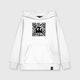 Детская толстовка хлопок с принтом QR-Ghost в Екатеринбурге, 100% хлопок | Круглый горловой вырез, эластичные манжеты, пояс, капюшен | 19 | code | corona | covid | ghost | meme | memes | monster | ncov | ncov19 | qr | quick | response | virus | антивирус | антикоронавирус | быстрый | вирус | ковид | код | корона | коронавирус | мем | мемы | монстр | отклик | приведение | приз