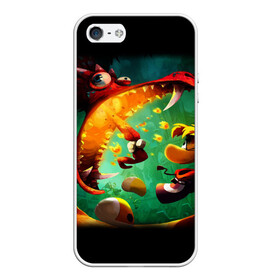 Чехол для iPhone 5/5S матовый с принтом Rayman Legend в Екатеринбурге, Силикон | Область печати: задняя сторона чехла, без боковых панелей | аркада | дракон | игра | кулак | рейман