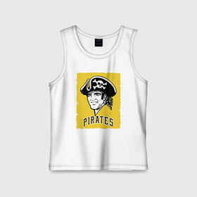 Детская майка хлопок с принтом Pittsburgh Pirates baseball в Екатеринбурге,  |  | baseball | cocked hat | hype | pirate | pittsburgh | skull | team | бейсбол | пират | питсбург | треуголка | хайп | череп