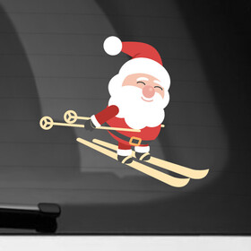 Наклейка на автомобиль с принтом Дед Мороз на лыжах в Екатеринбурге, ПВХ |  | 2022 | christmas | claus | new year | santa | snow | tiger | winter | год тигра | дед мороз | елка | зима | лыжи | лыжник | мороз | новый год | олень | подарок | праздник | рождество | санта клаус | снег | снеговик | снегурочка