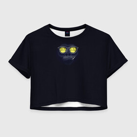Женская футболка Crop-top 3D с принтом Обезьяний chill в Екатеринбурге, 100% полиэстер | круглая горловина, длина футболки до линии талии, рукава с отворотами | бандит | гангста | джунгли | жара | зубочистка | курорт | обезьяна | отдых | очки | примат | природа | солнцезащитные очки | шимпанзе